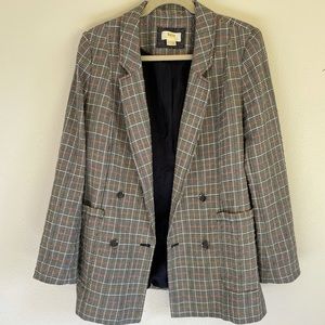 Anthropologie Maeve Plaid Blazer Size 14
